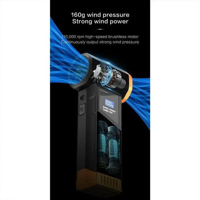 Main image of Super Powerful Turbo Air Blower-110000RPM Turbo Fan,- Brushless Motor,4 Speed LED Light, Snow Blower