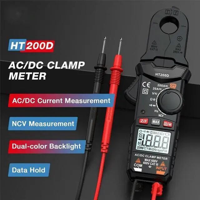 Alt view image 2 of 6 - HT200D Clamp Meter DC/AC Current Voltage Digital Clamp Meter Measure the Frequency of Resistance Capacitance NCV Test