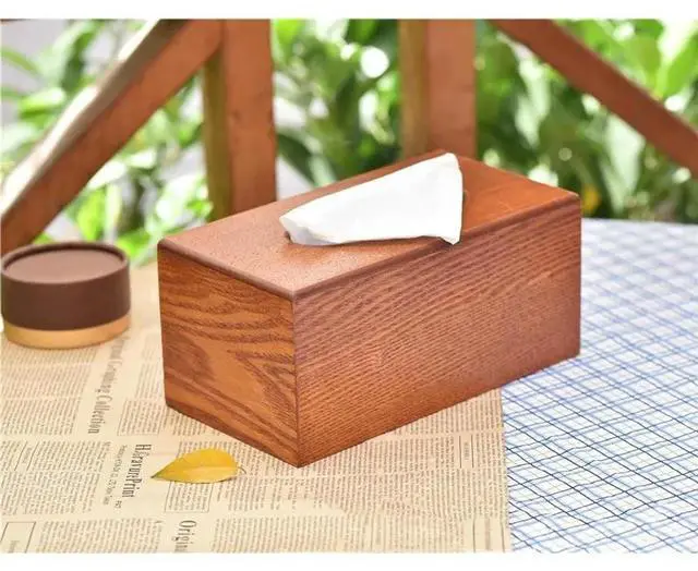 Alt view image 2 of 6 - Multifunctional Wooden Tissue Box - for Creative Living Room Solid Wood Napkin Holder for Car and Restaurant