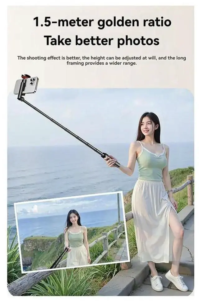 Main image of Automatic Phone Tripod Extendable Selfie Stick Cell Phone Stand Mount Holder with Remote Control Selfie Stick