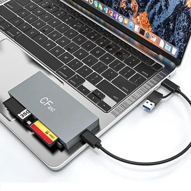 Alt view image 2 of 6 - 6 in 1 CFast Card Reader Read Simultaneously USB C CFast 2.0 Card Reader USB Card Reader for CFast/CF/MS/SD/TF/XD Card