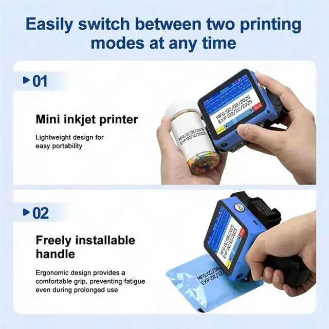 Main image of Handheld Mini Inkjet Printer Batch Code Date Number Logo Expiry el Printer With 25 Language Sequencing Inks