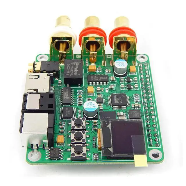 Alt view image 3 of 6 - Pi DAC Audio Decoder Board HIFI Expansion Module Supports Coaxial Fiber I2S output 3B/3B+4B PCM 32K-192K Support 3B 4B
