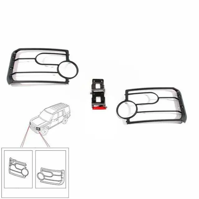 Alt view image 3 of 3 - VUB501200 Front Light Guards Set For Land Rover LR3 Discovery 3 2005-2009 Headlight Protection Frame