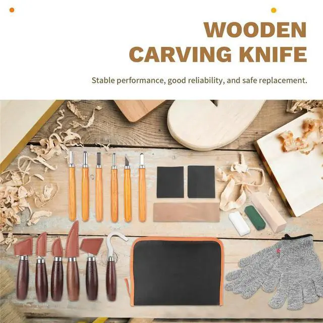 Alt view image 2 of 6 - Woodcarving Knife Set DIY Woodworking Crafthand Carving Tools for Walnut Wood Professional Wood Carving Knives Set
