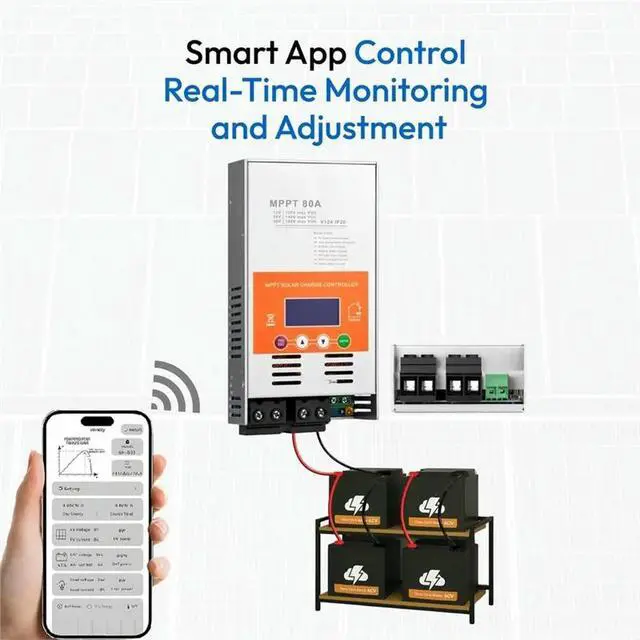 Alt view image 2 of 6 - MPPT Solar Charge Controller, 80A With , V124 Model, Supports 12V/24V/48V Auto Charging For Lithium, Lifepo4, AGM Ba