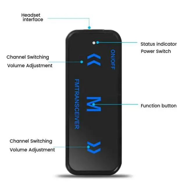 Alt view image 2 of 6 - 12Pcs Mini Walkie Talkie 400-470Mhz 2-Way Radio 3W Earpiece Headset Earmuff USB Powered