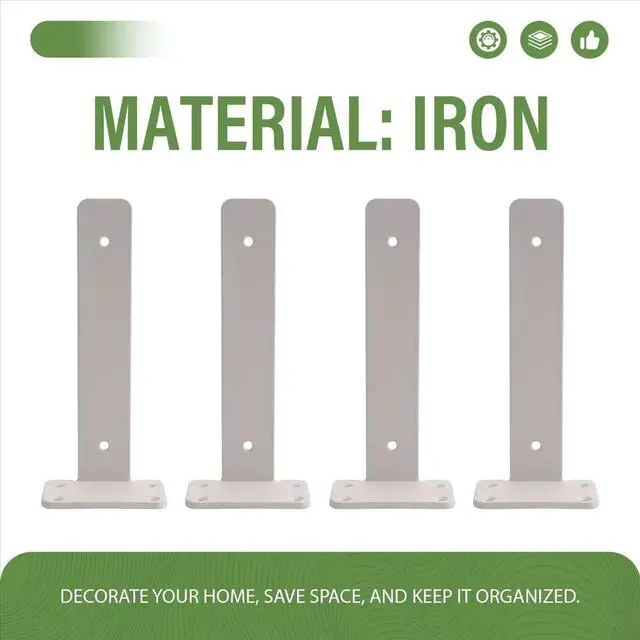 Alt view image 2 of 6 - 4Pack Floating Shelf Bracket 8 Inch, Industrial Heavy Duty Shelf Brackets L Brackets Hidden l Shelf Bracket