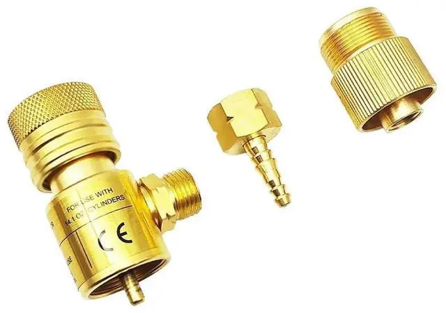Main image of Oxygen Welded Gas Regulator MAPP Transfer 7/16" Flat Tank Set Full Copper Explosion-Proof Pressure Regulator Gas Valve