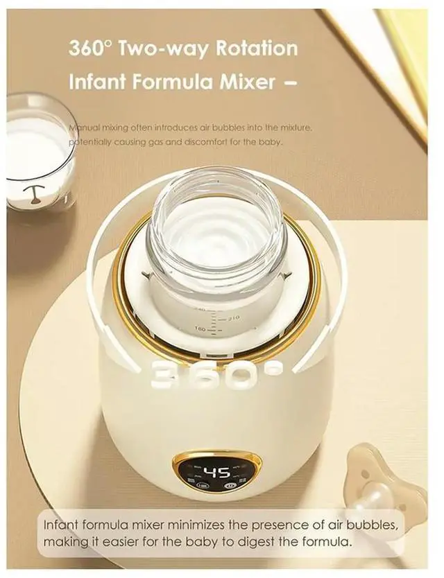Main image of Electric Milk Bottle Shaker with LED Display, Adjustable Milk Blender for Night, Shopping, Camping, Daily Use