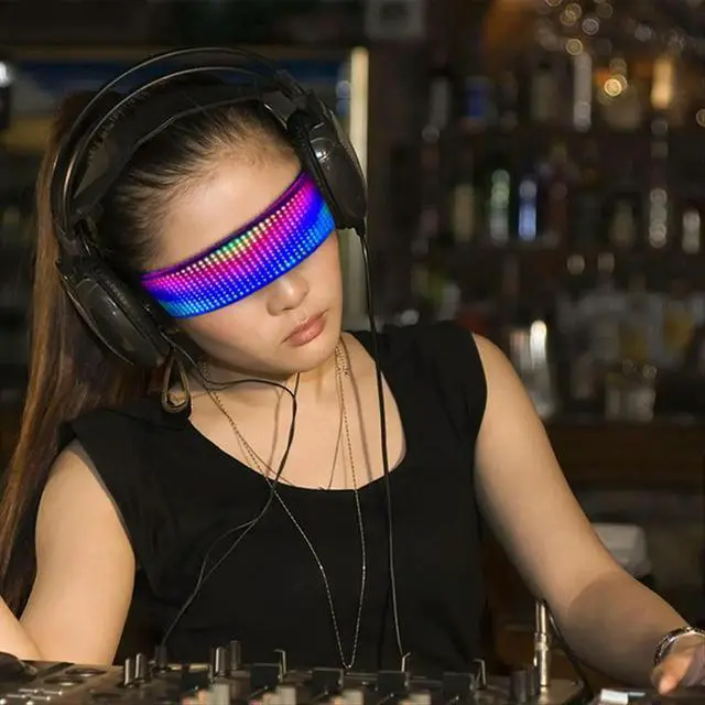 Alt view image 2 of 6 - Shining Light Up LED Glasses Bluetooth App Programmable Display Screen Rgb Luminous Glasses for Party,Halloween