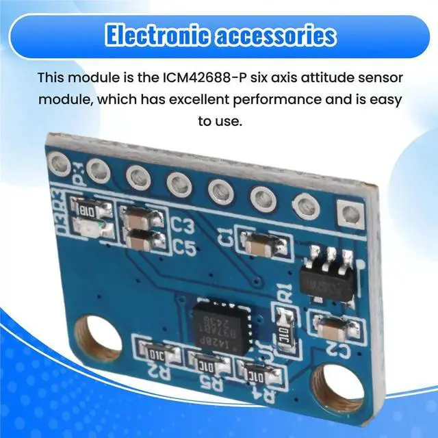 Alt view image 3 of 6 - ICM42688 Six-Axis Attitude Sensor Module,Supports IIC and SPI Drivers,Easy to Install and Fast Serial Port Return Rate