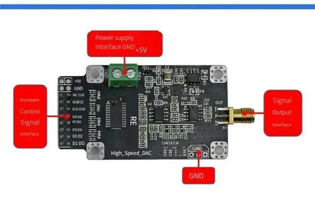 Main image of DAC904 Module for DAC Module High Speed 14 Bit 165M Sampling Waveform Generation Digital to Analog Converter