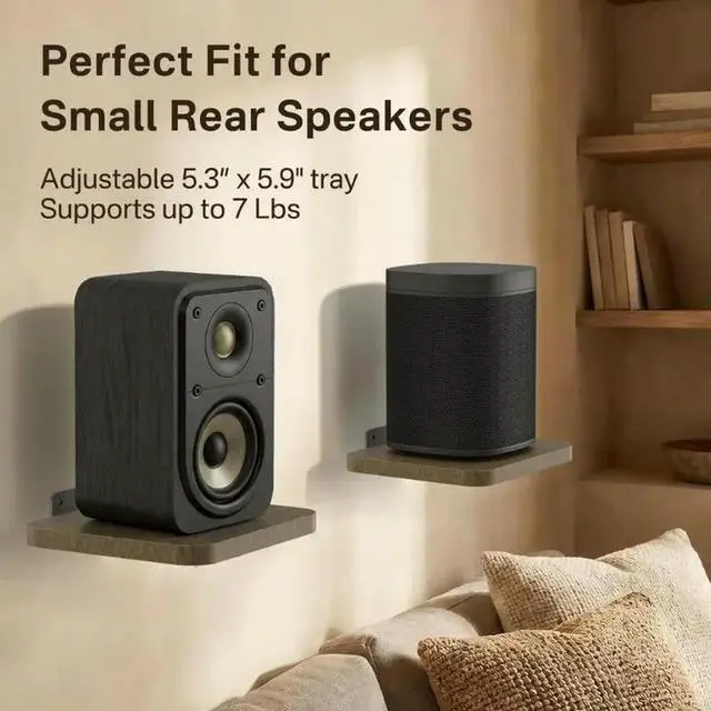 Alt view image 3 of 6 - Premium Wooden Soundbar Wall Stand Supports for Multiple Brands Speaker Stand