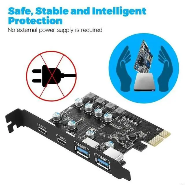 Alt view image 3 of 6 - l USB3.0 PCIE Card 4 Port 2 Type A 2 Type C Fast speed Data Transfer