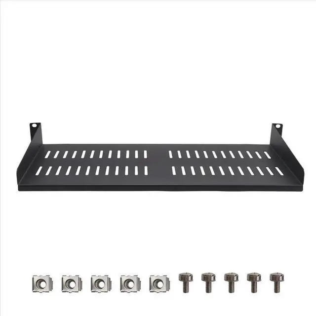 Alt view image 3 of 6 - 1U Server Rack Mount Shelf Vented Cantilever Tray for 19Inch Network Equipment Rack & Cabinet