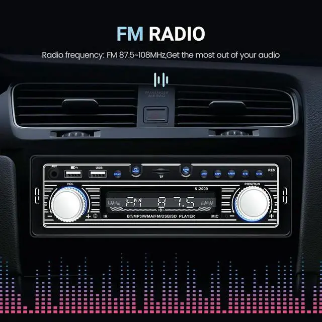 Alt view image 3 of 6 - Car Bluetooth MP3 Player, Single Spindle Machine, Car Radio, Dual USB Charging, TF Player