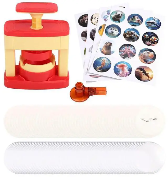 Alt view image 3 of 6 - Badge Maker for Kids, DIY Pin Button Badge Maker Machine, Badge Punch Kit with 48 Patterns Badges
