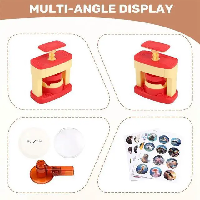 Main image of Badge Maker for Kids, DIY Pin Button Badge Maker Machine, Badge Punch Kit with 48 Patterns Badges