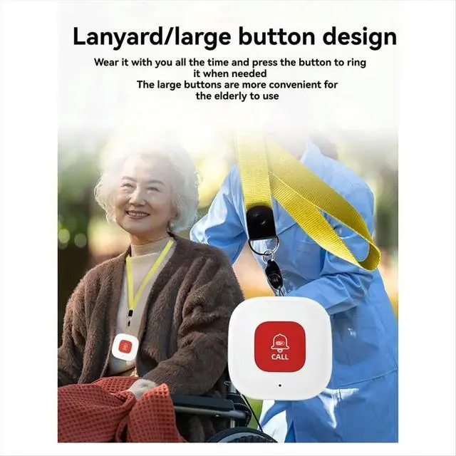 Alt view image 3 of 6 - Tuya Elderly Caregiver Pager SOS Call Button Emergency SOS Alert System for Seniors Patients Elderly Home