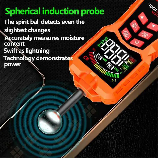 Alt view image 3 of 6 - XIAOCETOOL XC167A Pinless Moisture Meter Timber Damp Detector Wall Floor Leak Detector Wood Moisture Meter