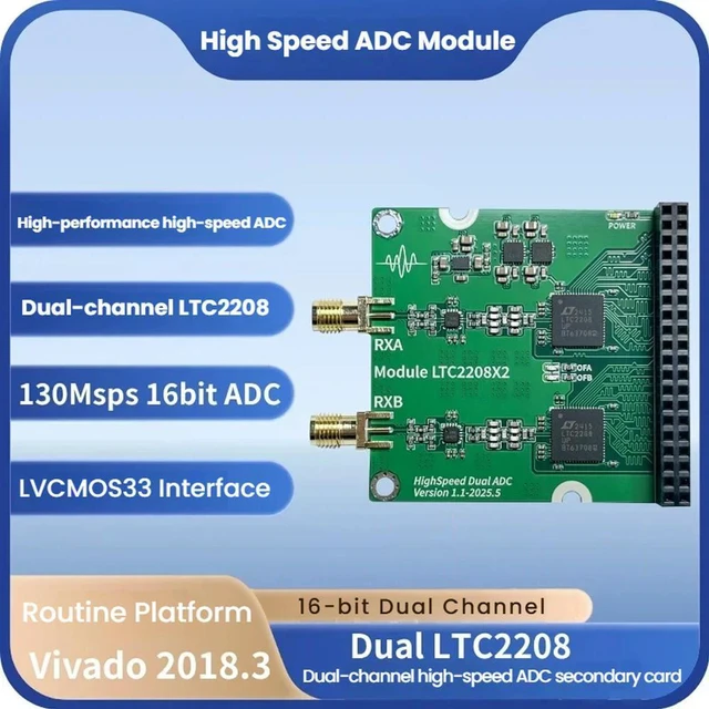 Alt view image 2 of 4 - ADC Module, 16-Bit Dual-Channel LTC2208, FPGA Competition