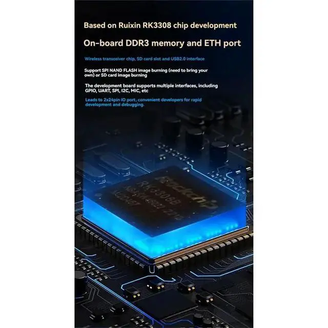 Alt view image 3 of 6 - BG-RK3308B CPU Development Board Quad-Core Cortex-A35CPU Onboard DDR3-2Gbit Supports ETH Iot Development Board
