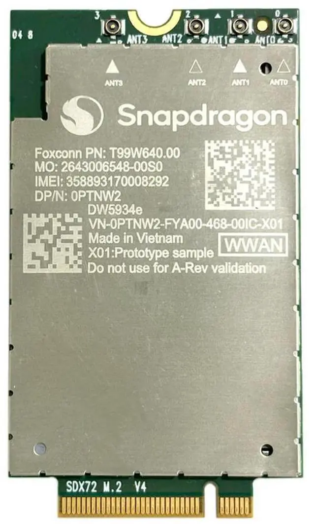 Main image of DW5934e Snapdragon X72 CAT 20 5G network card Mobile Modem LTE FDD/TDD, WCDMA/HSPA+, GPS GLONASS