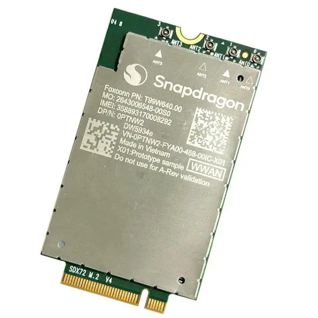 Alt view image 3 of 3 - DW5934e Snapdragon X72 CAT 20 5G network card Mobile Modem LTE FDD/TDD, WCDMA/HSPA+, GPS GLONASS