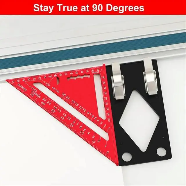 Alt view image 2 of 6 - Track Saw Square Guide for Guide Rail,CNC 90 Degree Right Angle Guide with Edge Support, for Festool, Makita Black