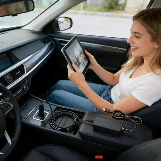 Alt view image 2 of 6 - 2025 Efficient PD100W Type C Car Adapter Fast Charging Solution For Laptops Using Heavy Duty ABS l