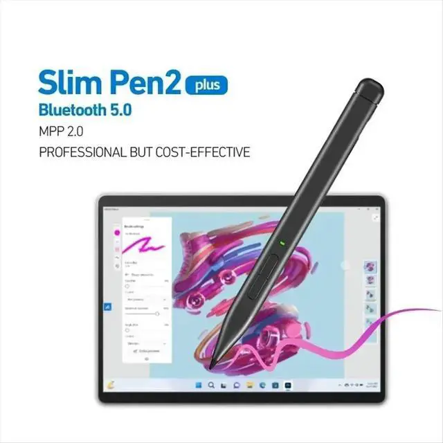 Alt view image 2 of 6 - For Surface Pro11 MPP2.0 Active Pen 4096 Pressure Sensitivity Stylus for Surface Pro 10 X 9 8 7 6 5/Go 4 3 2 1 +Nib B