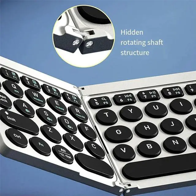 Main image of Foldable Bluetooth Keyboard Keyboard with PU Leather Cover Touchpad, Pocket Travel Keyboard