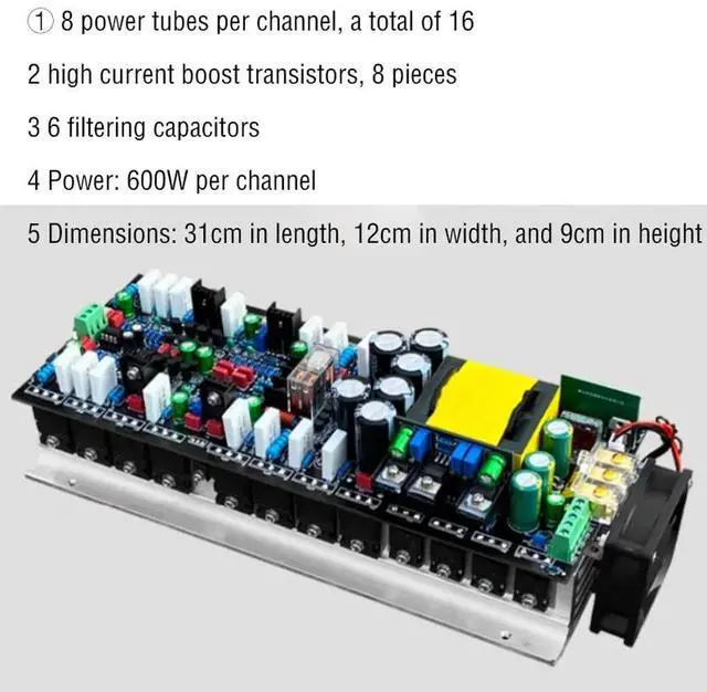 Alt view image 2 of 6 - 12V High-power Fever Amplifier Board 600W 2.0 Car Square Dance Pole Speaker Amplifier Board