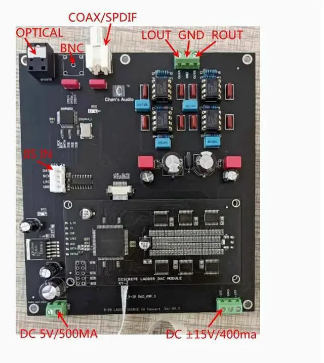 Alt view image 3 of 6 - positive and negative DAC complementary R2R decoding board PCM24 bit discrete resistor ladder decoding board