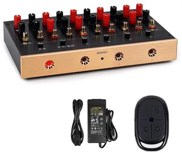 Main image of Functional RCA Lotus Audio Switcher Four In One Out Amplifier/Speaker Chooser For Recording Studio/Home/Audition Room