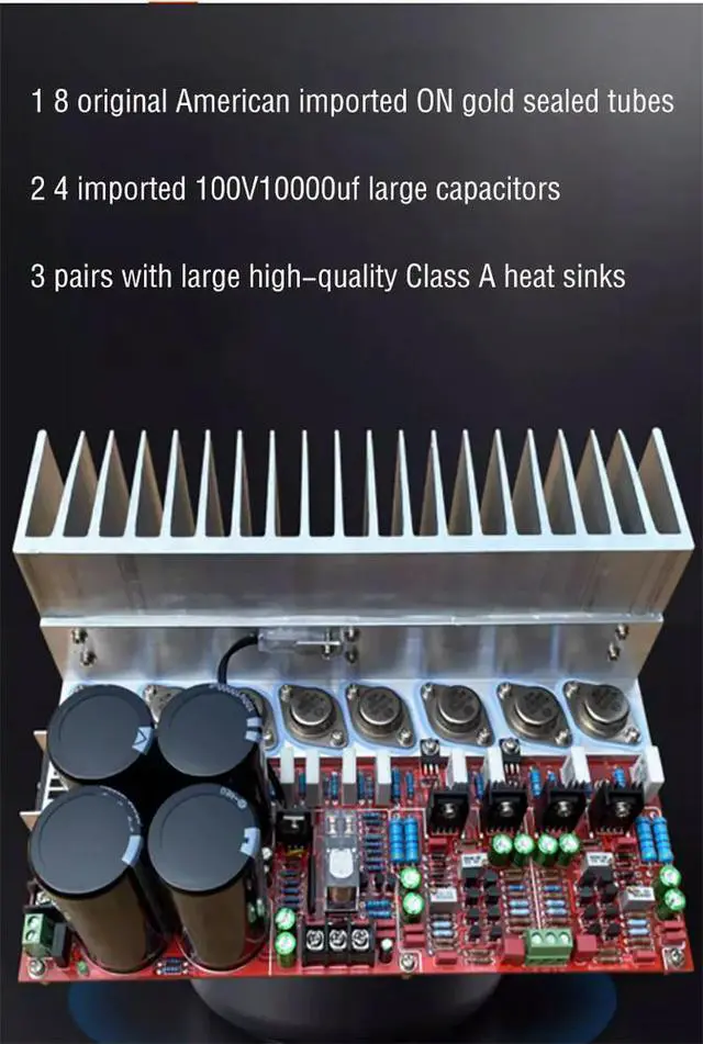 Alt view image 3 of 6 - V8 US imported gold sealed tube HIFI Class A amplifier board, high-power dual channel power amplifier board