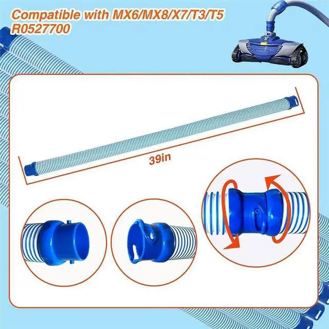 Main image of 5 Pack 39" R0527700 Pool Vacuum Hose Replacement for Zodiac MX6 MX8 T3 T5 X7, Twist Lock Cleaner Hose