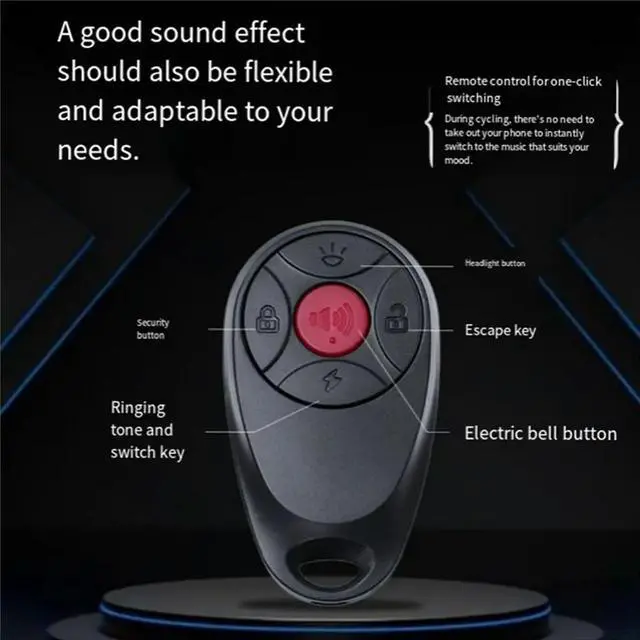 Alt view image 3 of 6 - Bike Headlight with Remote Control Bicycle DIY Voice Speaker Waterproof Road Bike Bell