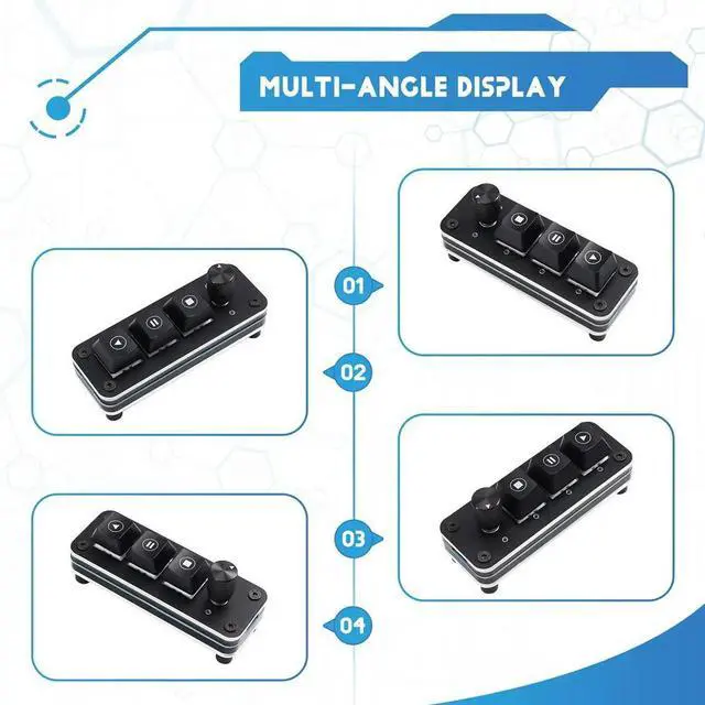 Main image of Media Controller QKeyboard Professional Performance 3-Key Knob Drive Free Music Player Controller USB Type-C