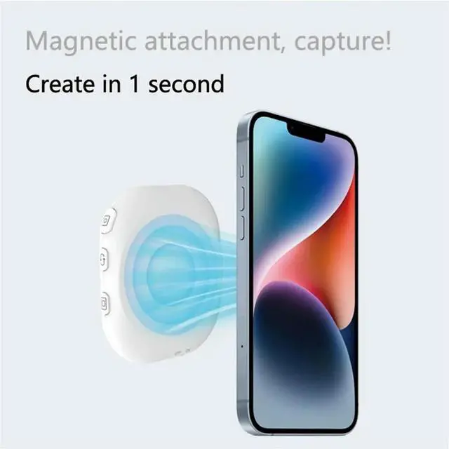 Alt view image 3 of 6 - Phone Mini Selfie Monitor Screen Magnetic Mount Phone Rear Camera Selfie BT Connection for Selfie Live White
