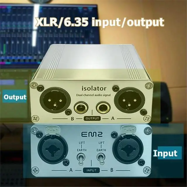 Alt view image 2 of 6 - Multi-Functional XLR Audio Isolator Audio Noise Filter Audio Isolator Musical Instrument Balanced Impedance DI Box