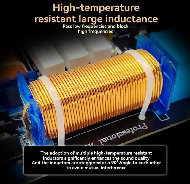 Alt view image 3 of 6 - 3 Ways HiFi Speaker Frequency Divider 1 High 2 Low 700W Audio Crossover Filter Distributior DIY High-Fidelity Divider
