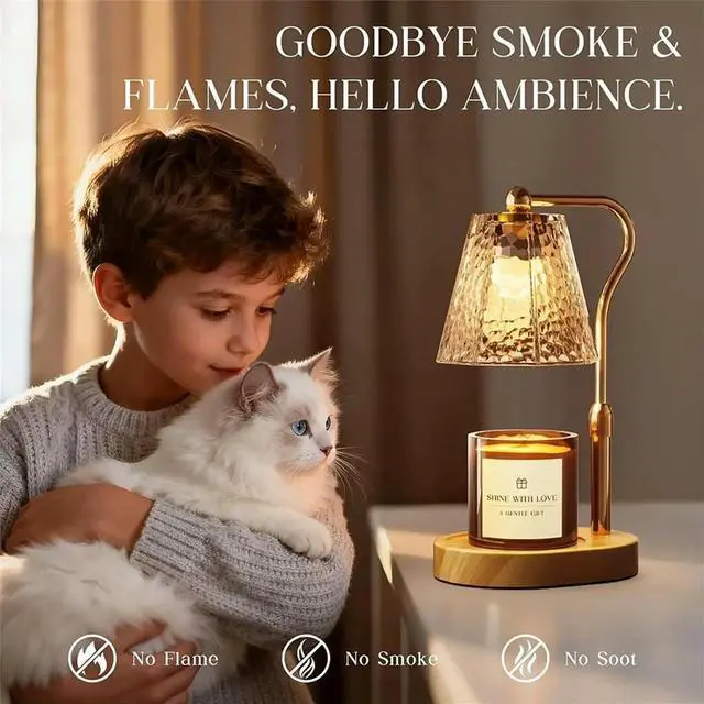 Alt view image 2 of 3 - Candle Warmer Lamp with Timer Dimmable, Height Adjustable Wax Melt Warmer for Home Decor,for Scented Wax Jar Candles(US)