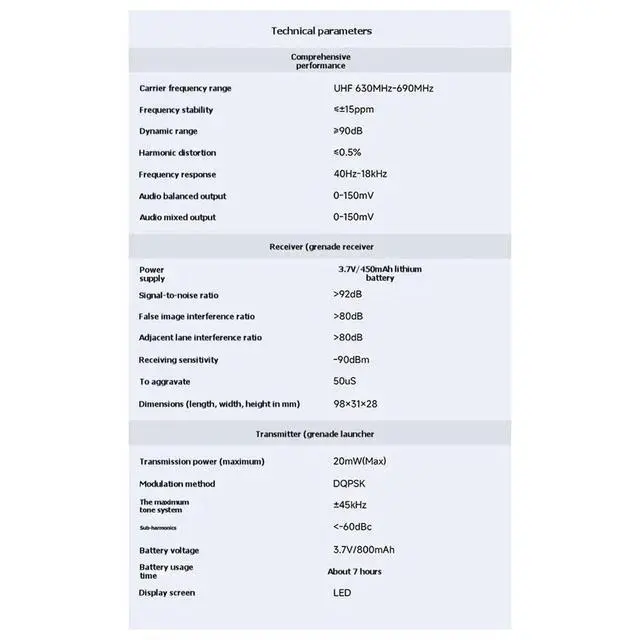 Alt view image 3 of 6 - Wired to Microphone Receiver UHF 630MHz-690MHz Professional System Plug and Play B
