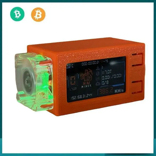 Main image of NMMiner Nerdminer V2 Pro Max 390KH/S Solo Lottery Miner Bitcoin Crypto Miner BTC Miner Nerd Miner with RGB Cool Fan