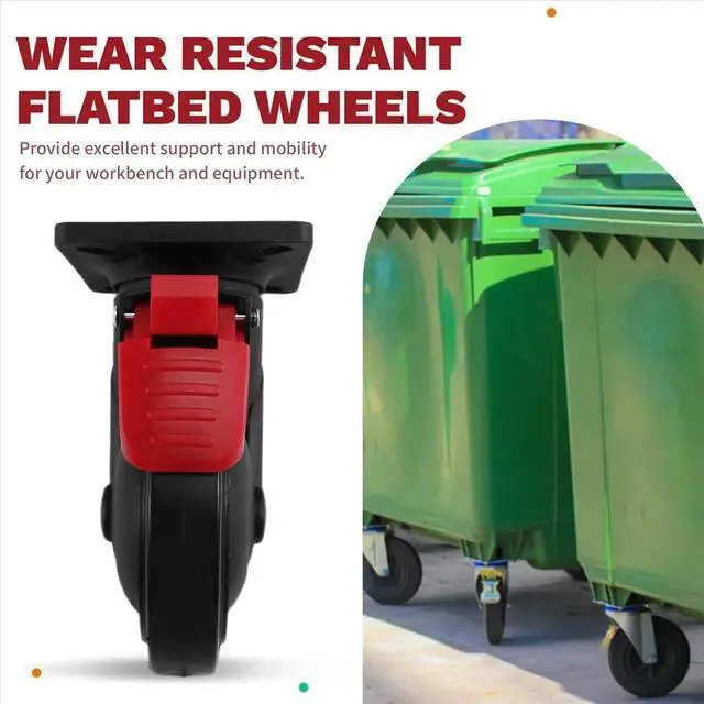 Main image of 5 Inch Caster Wheel with Brake Bracket Mute Swivel Casters for Workbenche Machine Electric Equipment Shelve Trash Bin