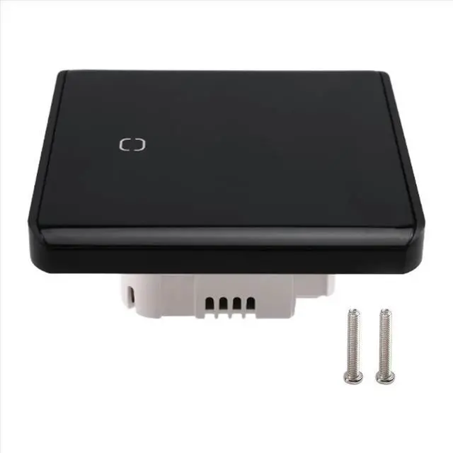 Alt view image 3 of 6 - Tuya ZigBee 3.0 Remote Control LED Display Switch Glass Touch Switch Black EU Plug