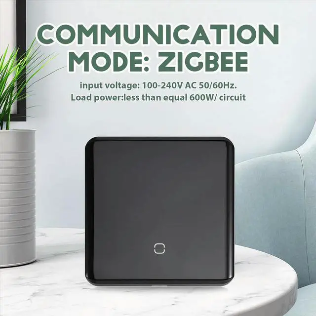 Main image of Tuya ZigBee 3.0 Remote Control LED Display Switch Glass Touch Switch Black EU Plug