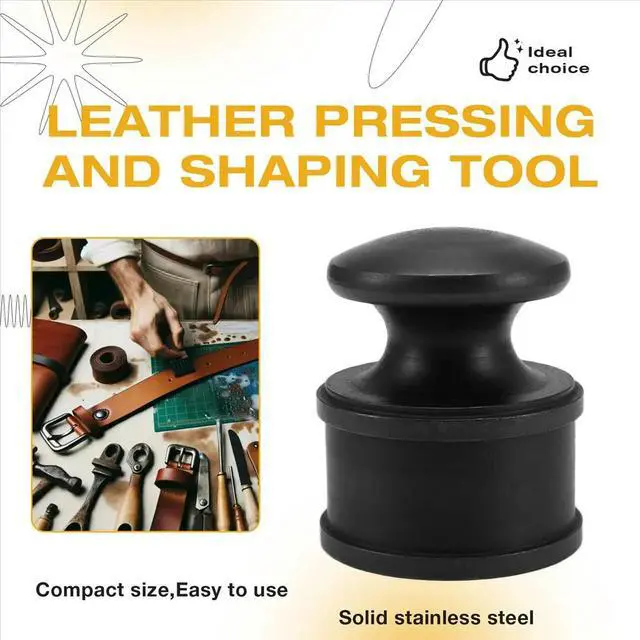 Alt view image 2 of 6 - Stainless Steel Hand Pressed Leather Tool Professional Leather Pressing Tool DIY Leathercraft Accessories